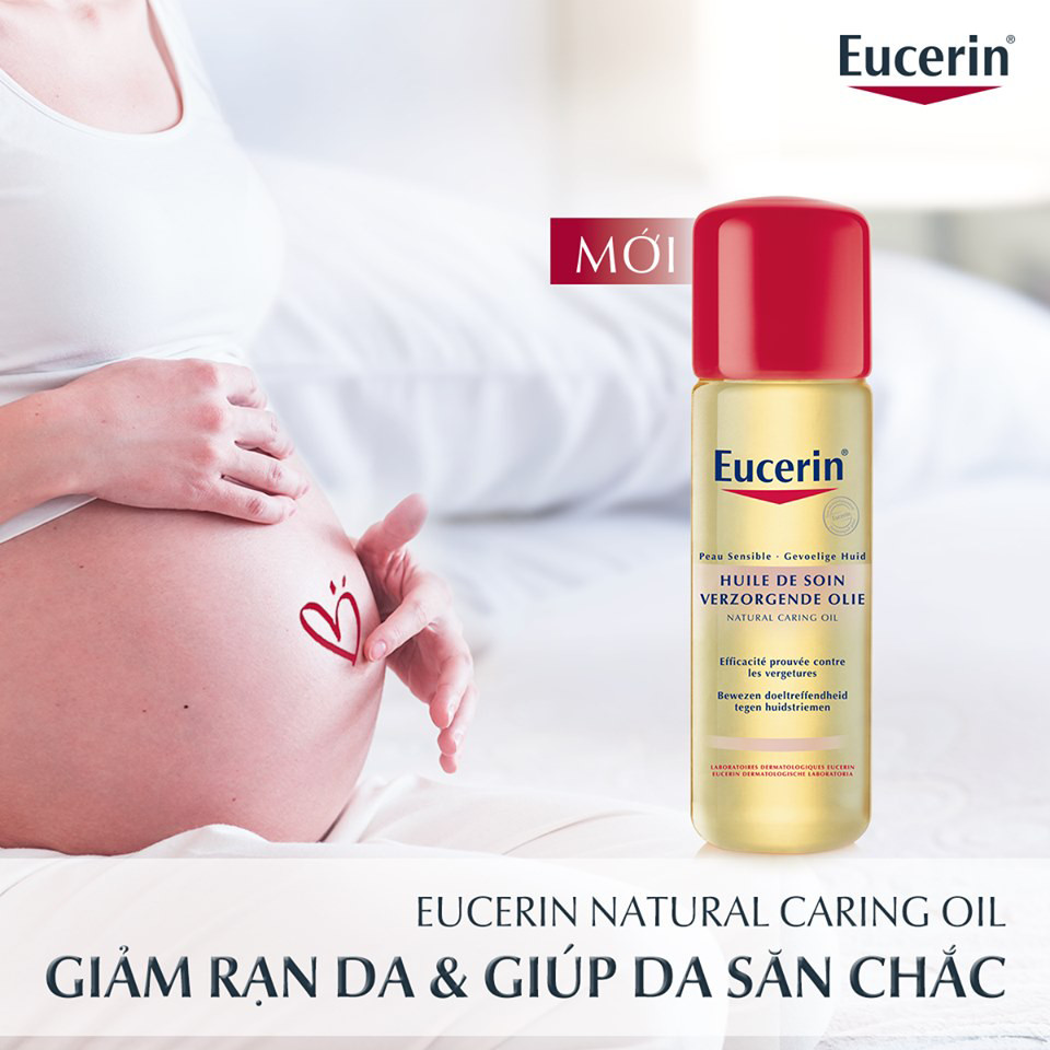 Dầu dưỡng ẩm chống rạn da cho bà bầu Eucerin Natural caring Oil 125ml