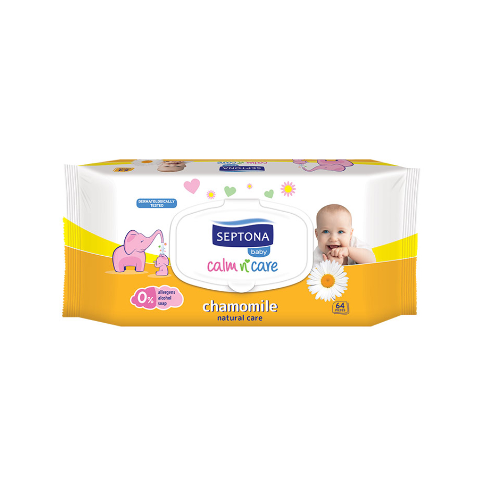 Khăn ướt cho bé SEPTONA Baby Wipes LID CHAMOMILE 64 tờ