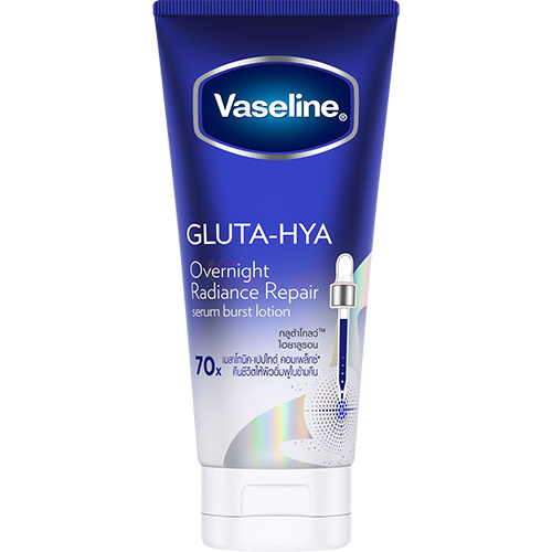 Sữa dưỡng thể Vaseline Gluta-Hya 70X Serum Burst Lotion OverNight Radiance Repair (300ml) - Hàng chính hãng