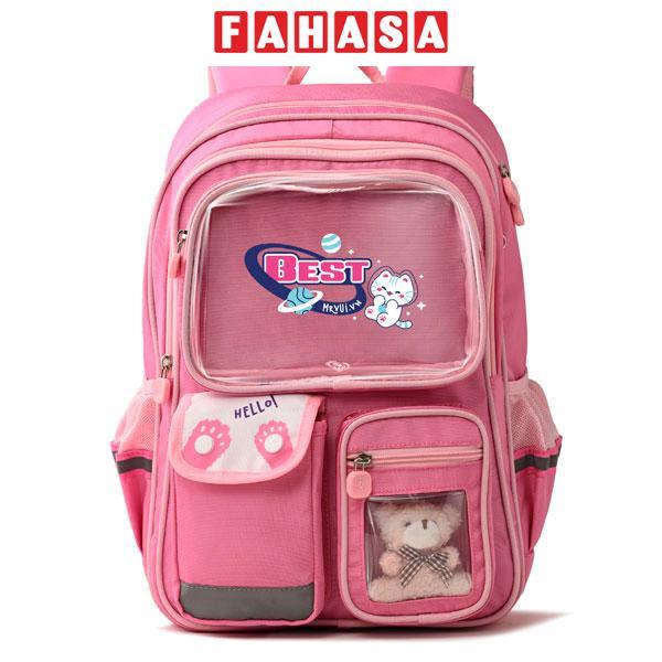 Ba Lô Học Sinh - Mr.Vui 1074 - Màu Xanh Đen + Hồng Nhạt