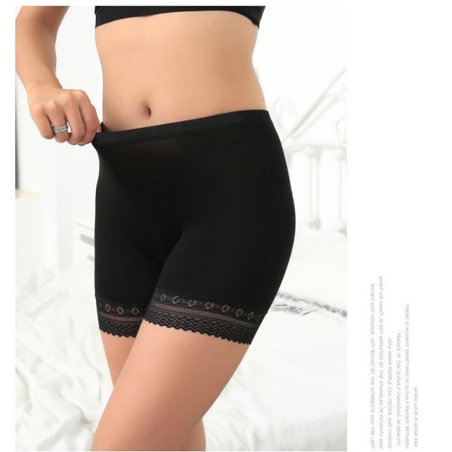 Quần mặc váy cotton lạnh pha ren mặc trong váy chất cotton phối ren đùi
