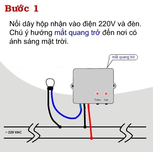 Công tắc bật tắt cảm biến ánh sáng thông minh, cài đặt thời gian hẹn giờ bật tắt ST01 ( Tặng kèm 03 nút kẹp cao su giữ dây điện cố định ngẫu nhiên )