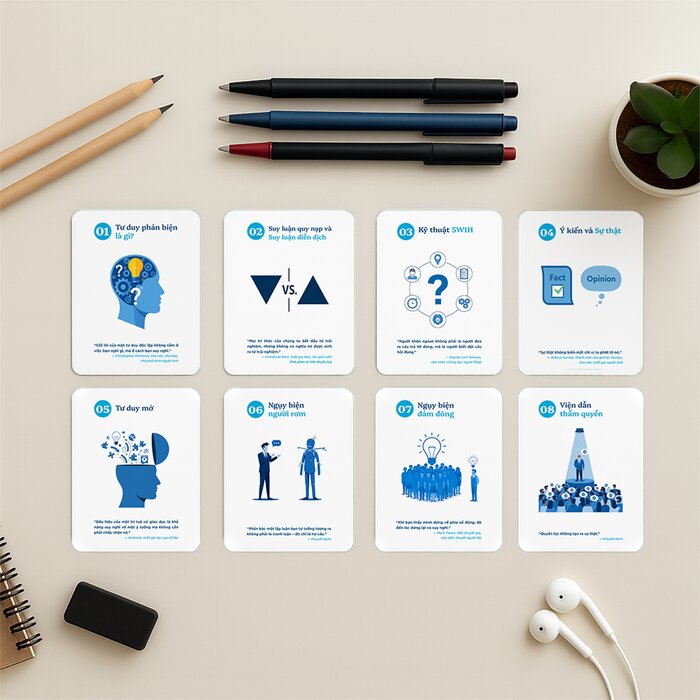 Flashcard Tư Duy Phản Biện - Rèn Luyện Tư Duy Khác Biệt Và Logic