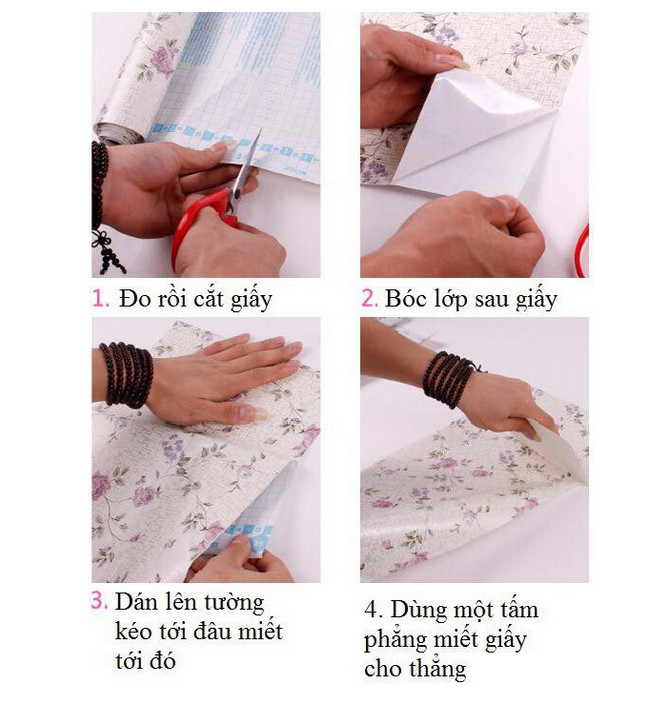 Cuộn 10 Mét Decal Giấy Dán Tường Cá Heo Hoa Ly (10Mét Dài x 0.45 Mét Rộng)