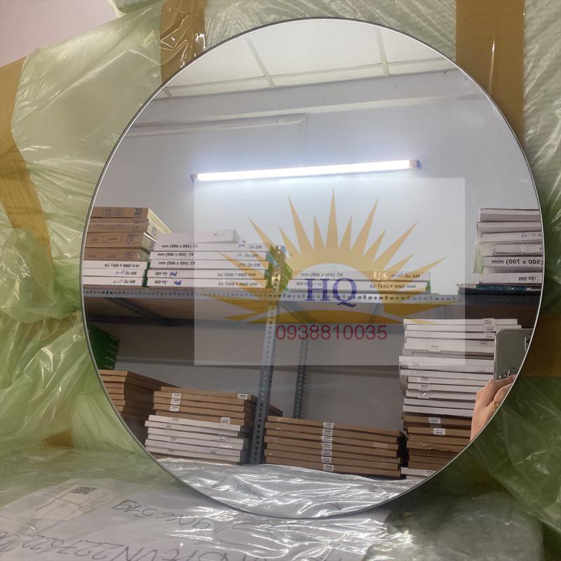 Gương soi treo tường hình tròn kèm pas ốc vít - keo dán gương