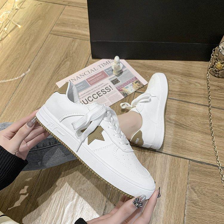 Giày Thể Thao Buộc Dây Đế Bằng Phong Cách Anh Quốc Cho Nữ