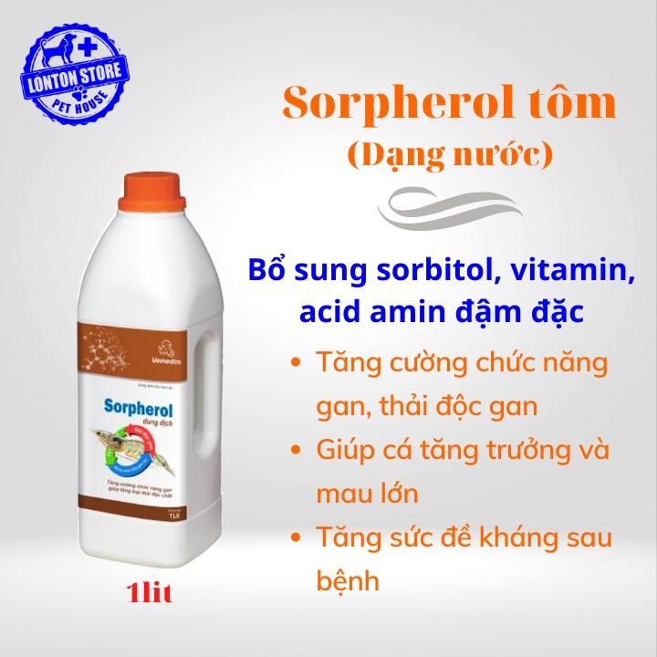 Sorpherol tôm - Dung dịch dưỡng chất tăng cường chức năng gan, giúp tăng loại thải độc chất cho tôm, chai 1lit