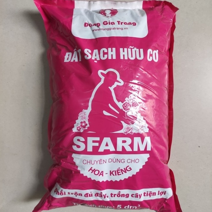 Đất sạch hữu cơ Sfarm cho hoa - kiểng 5dm3