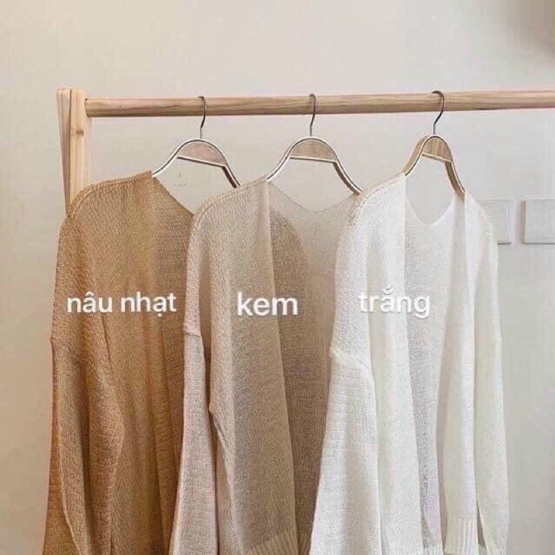 Hình ảnh áo khoác cardigan len mỏng quảng chậu from rộng siêu xinh