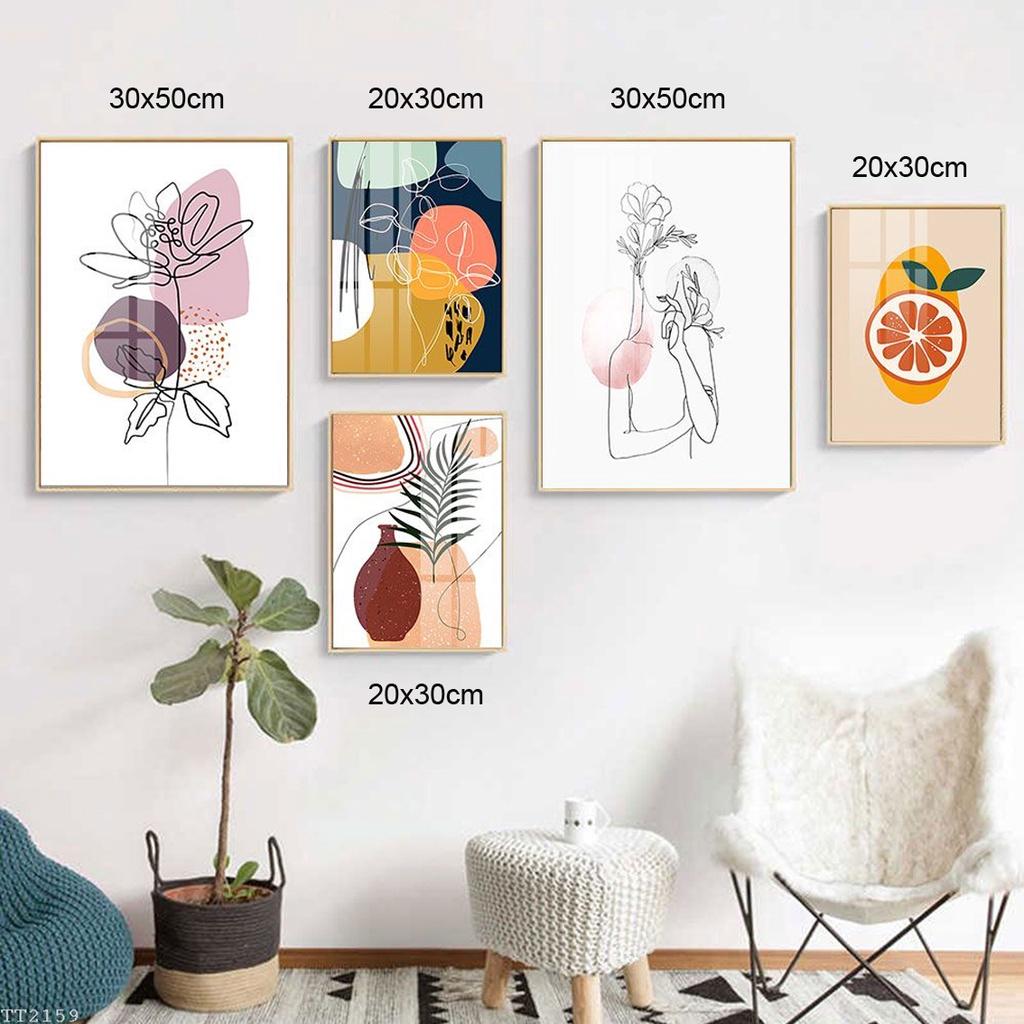Tranh tráng gương cao cấp trang trí bộ 5 tấm - Tranh canvas sang trọng hiện đại