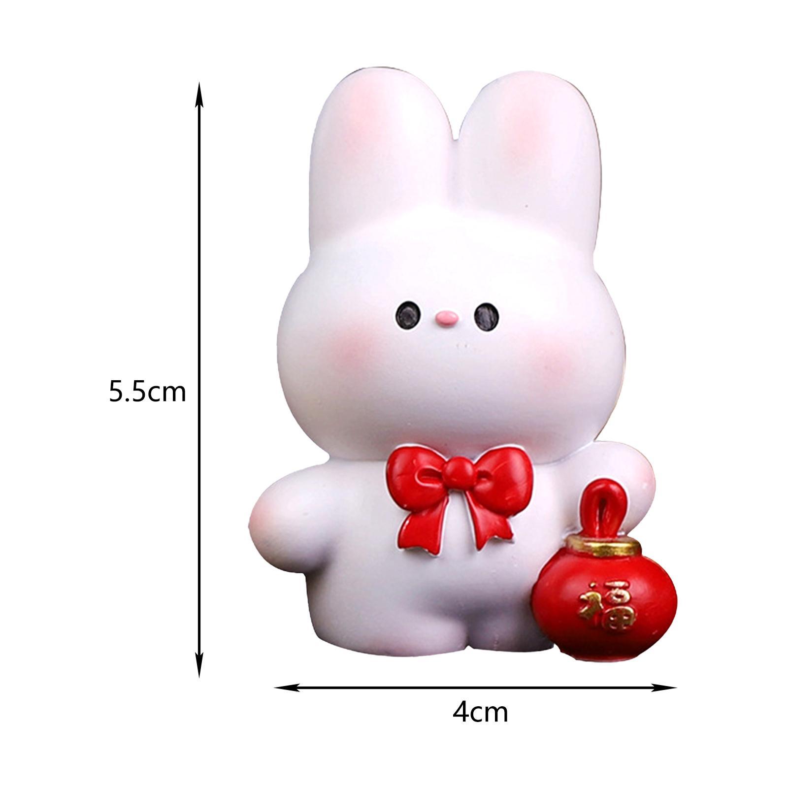 Resin Rabbit Figurine Car Dashboard Home Decor Rabbit Statue