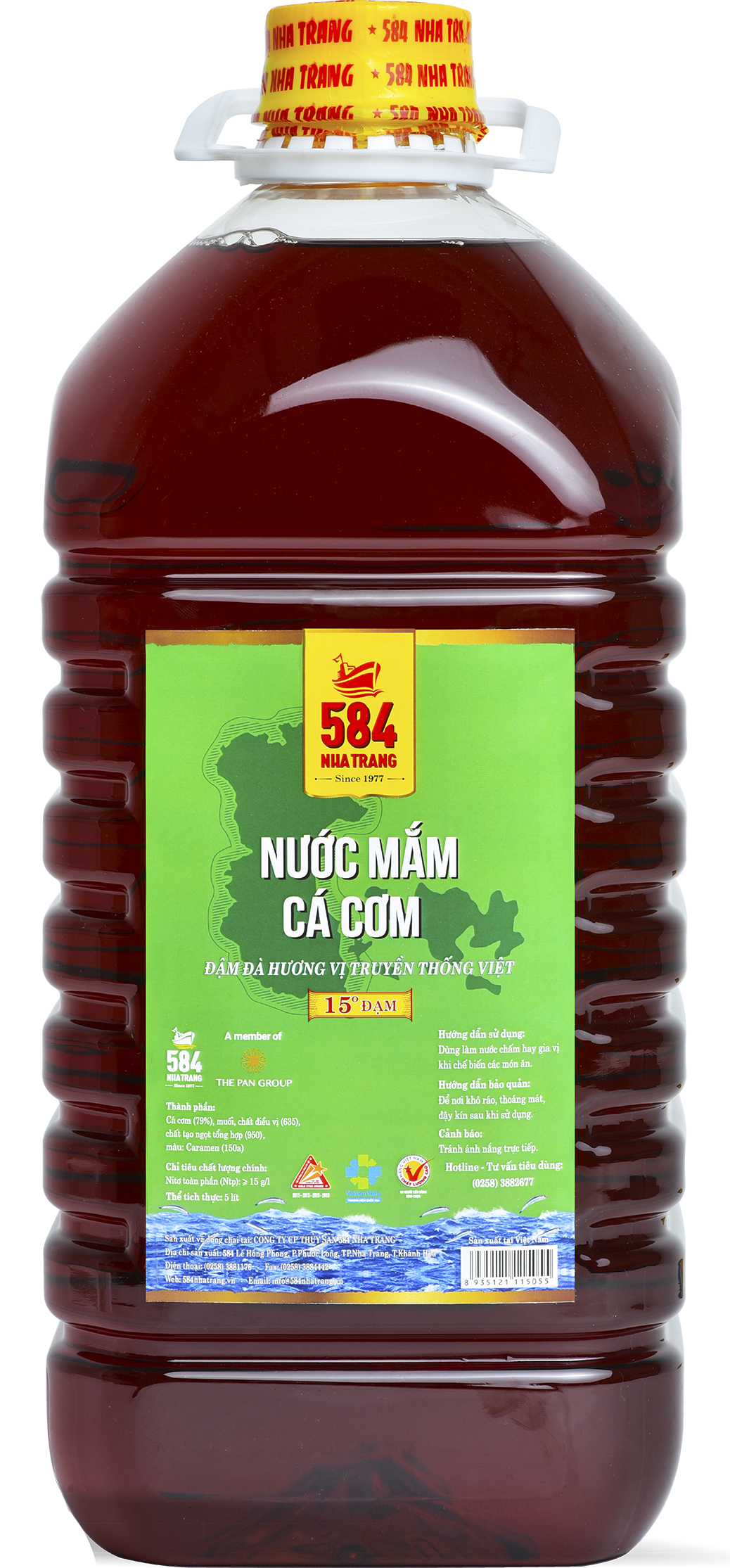 Chai 5 Lít Nước mắm Cá cơm 15 độ đạm - 584 Nha Trang, Nước mắm Truyền Thống, Date mới nhất