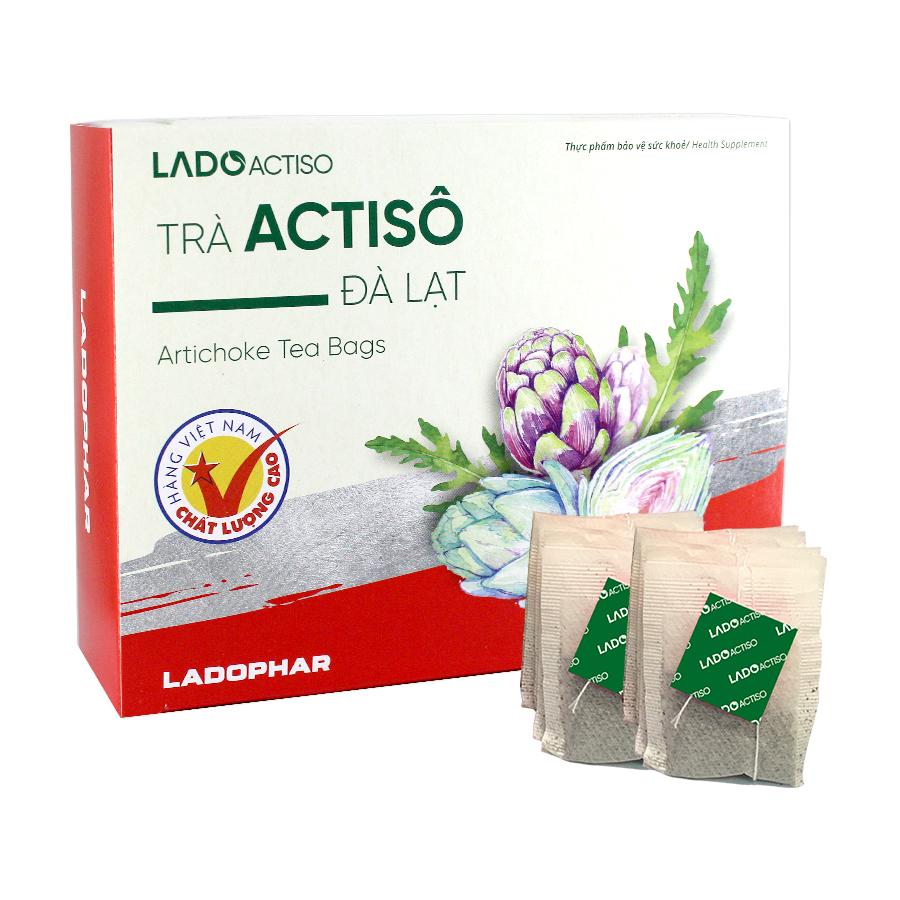 Trà atiso Ladophar hộp 100 túi lọc tặng 1 túi trà giúp mát gan thông mật lợi tiểu