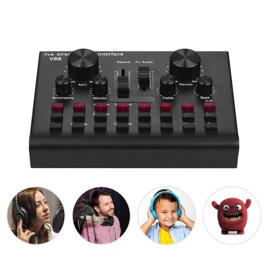 Sound Card Thu Âm Thanh Và Livestream Cuvave V8S - Bluetooth USB Audio Interface Soundcard Auto Tune