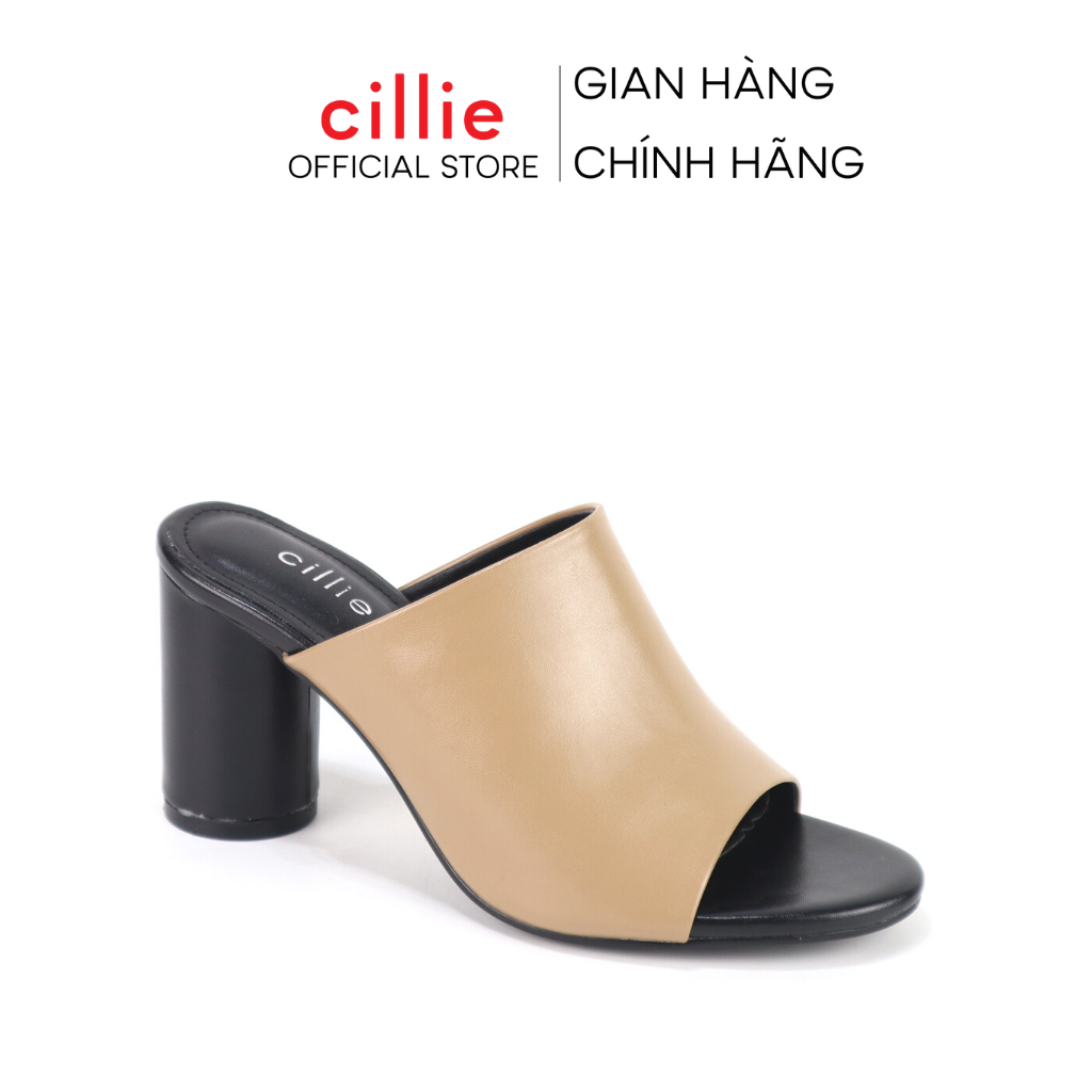 Guốc quai ngang bản bự che nắng hiệu quả gót trụ 7cm chắc chân đi học dạo phố Cillie 1030