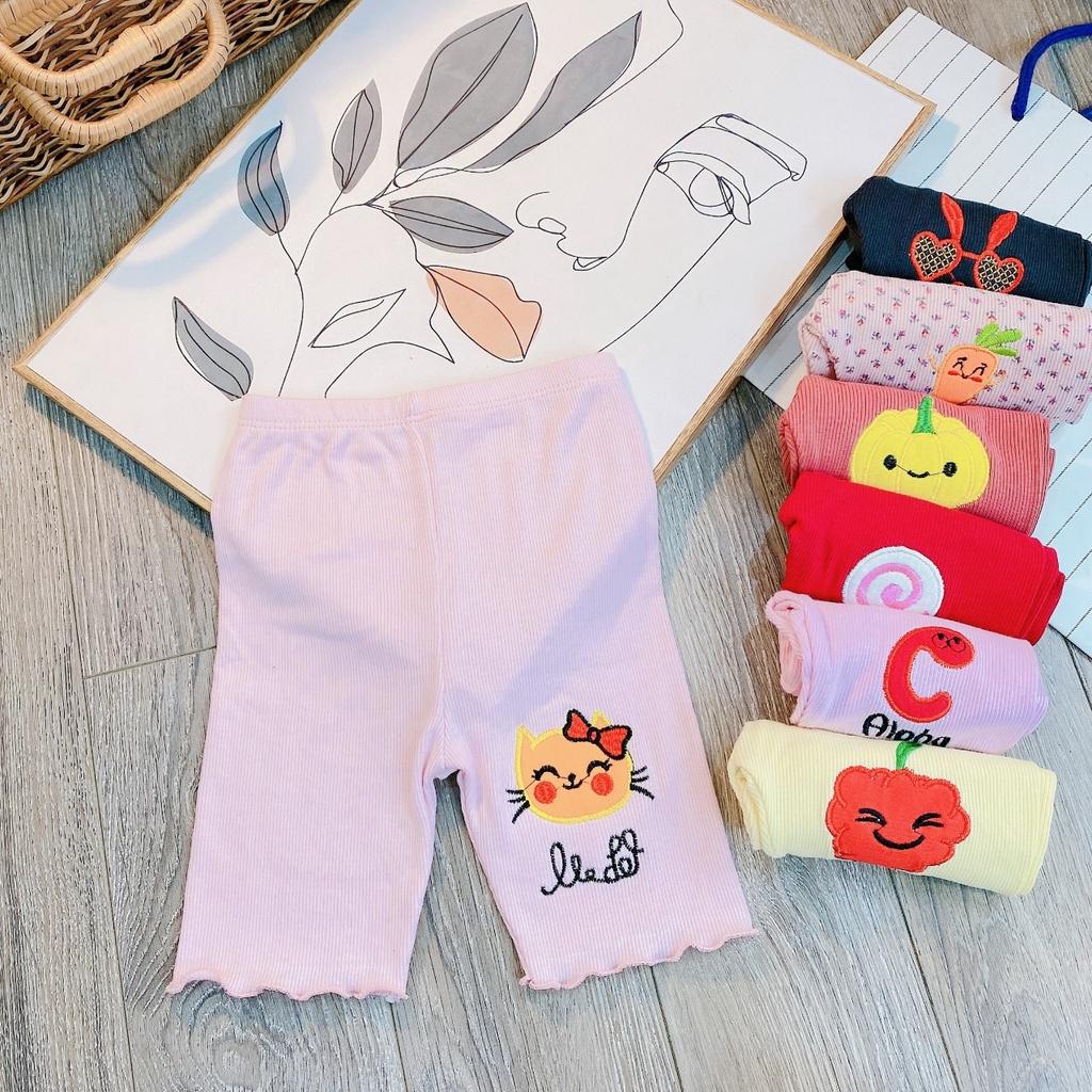 Quần áo bé gái, quần leggings đùi cho bé gái size 5-20kg chất thun gân siêu co giãn mặc chuẩn form