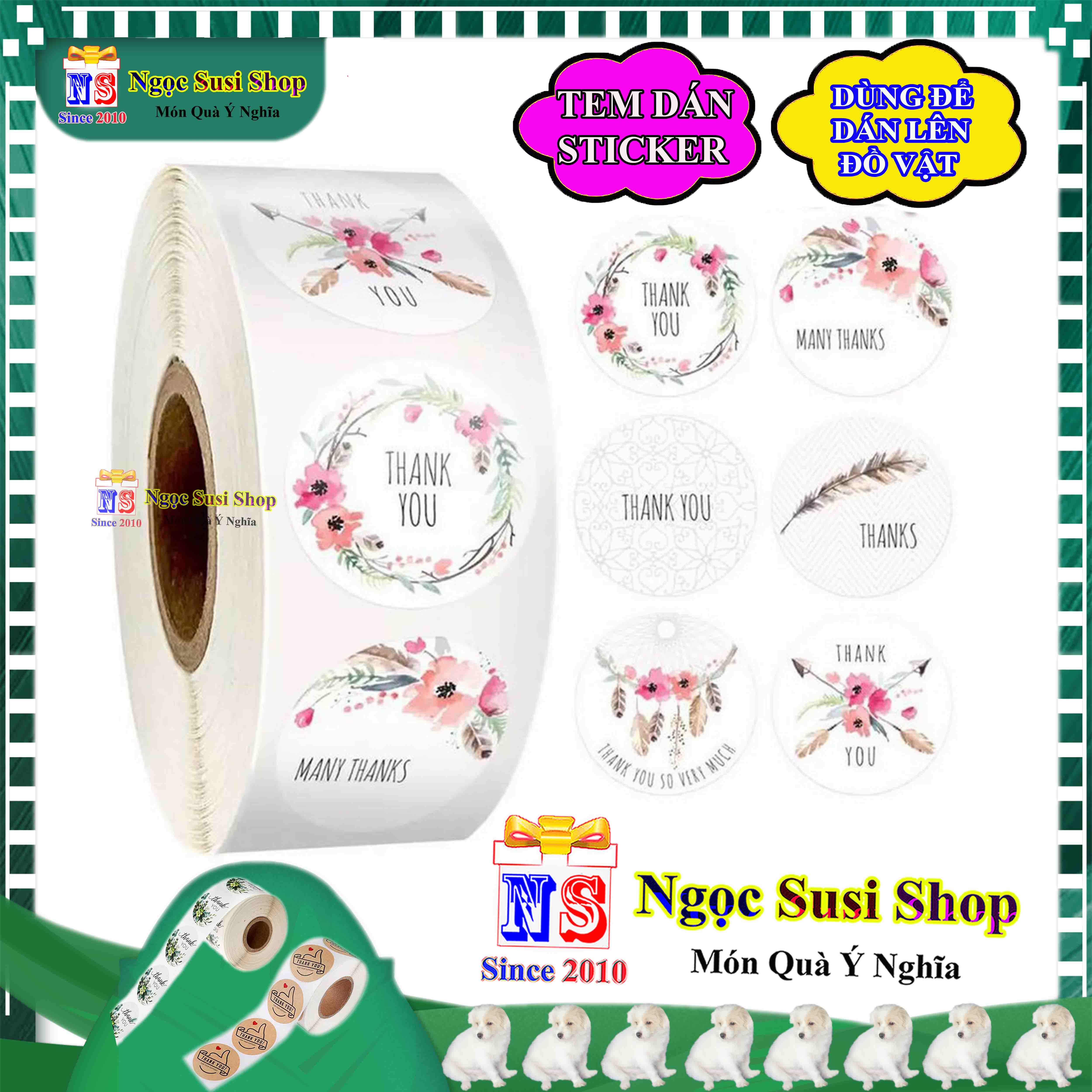 50 TEM DÁN STICKER DECAL NHÃN DÁN THANK YOU CẢM ƠN - GIAO NGẪU NHIÊN MẪU