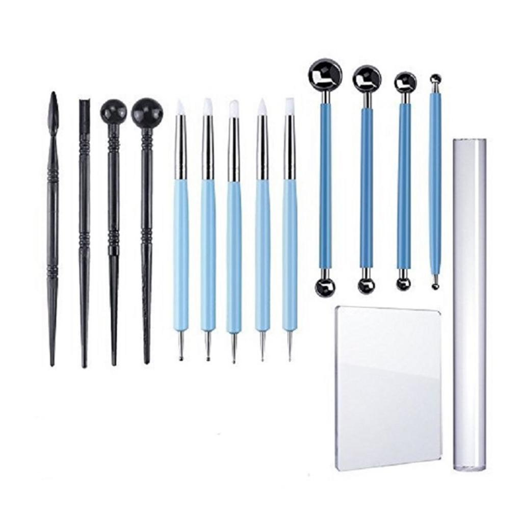 15x Mixed Sculpting Modeling Dotting Clay Tools for Embossing Clay Pottery