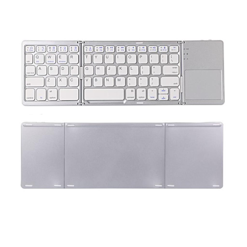 Foldable Bluetooth Keyboard Bluetooth 3.0 Rechargable Portable Mini BT Wireless Keyboard with Touchpad for Android, Windows, PC
