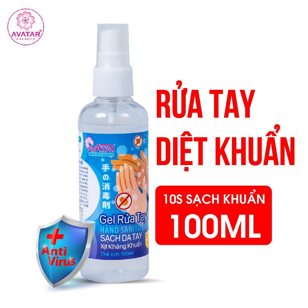 Gel rửa tay khô AVATAR - Xịt kháng khuẩn - Dạng xịt - 75% CỒN (100ml) - Có chứng nhận chất lượng từ PASTEUR