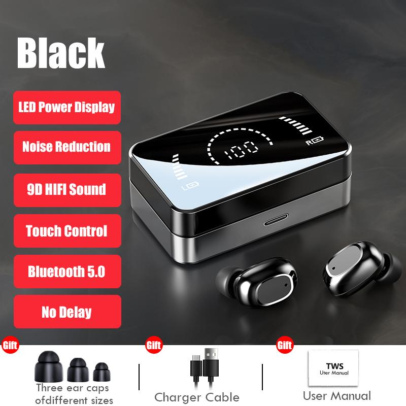 Tai Nghe Không Dây 3500MAh Sạc Hộp Chống Nước Bluetooth Giảm Tiếng Ồn Tai Nghe Nhét Tai Thể Thao Tai Nghe Có Mic