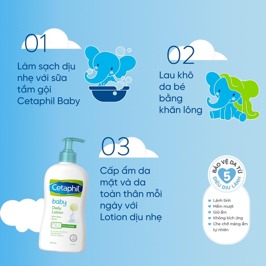 Sữa dưỡng ẩm cho bé Cetaphil Baby Daily Lotion 400ml, dịu nhẹ cung cấp độ ẩm, nuôi dưỡng làn da mềm mịn cho bé