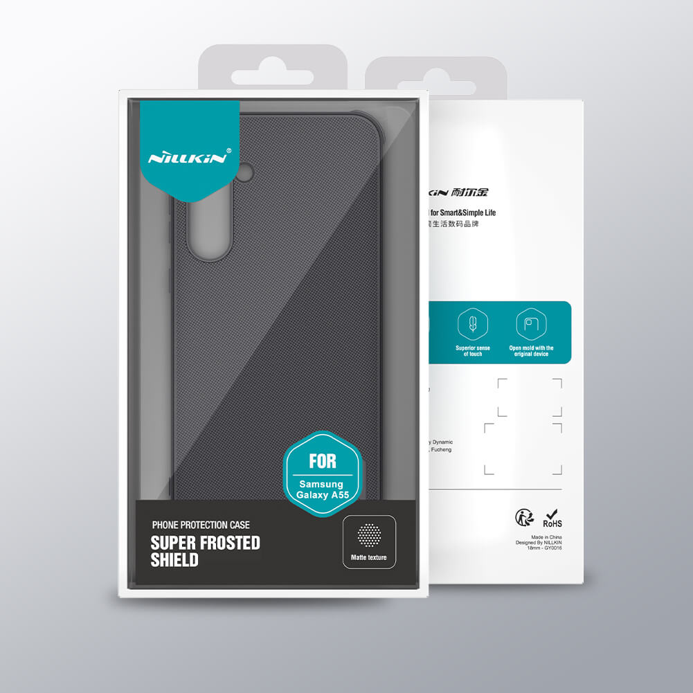 Ốp lưng cho Samsung Galaxy A55 5G Nillkin Nhựa Sần lưng viền dẻo thế hệ mới , chống sốc Hàng nhập khẩu