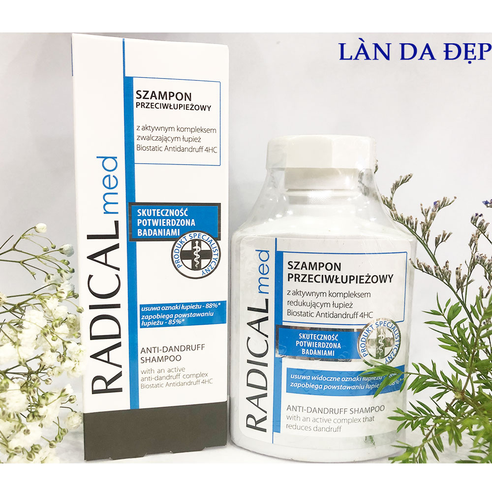 Dầu gội Radical Med Szampon Przeciwłupieżowy làm sạch ngăn gàu giảm ngứa 