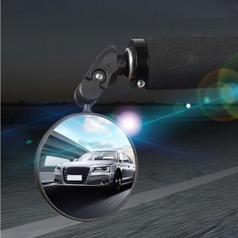 Bicycle Motorcycle Folding Rearview Mirror 360 Rotation Wide Angle Handlebar Mount Adjustable Bike Riding Back Convex Mirror