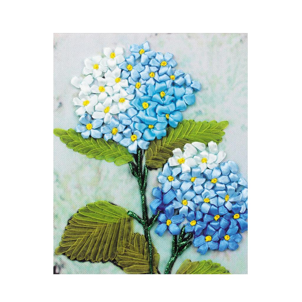 DIY Ribbon Embroidery Kits Handmade Flower Pattern Home Decor Wall Art Craft