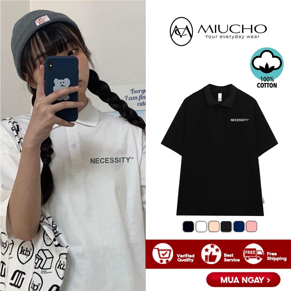 Áo polo nữ form rộng, áo thun polo nữ có cổ đẹp chất cotton form unisex PL002 Miucho basic