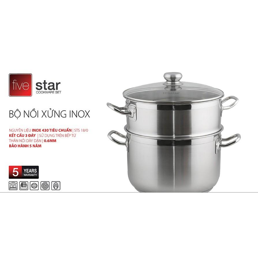 BỘ NỒI XỬNG HẤP INOX FIVESTAR 3 ĐÁY