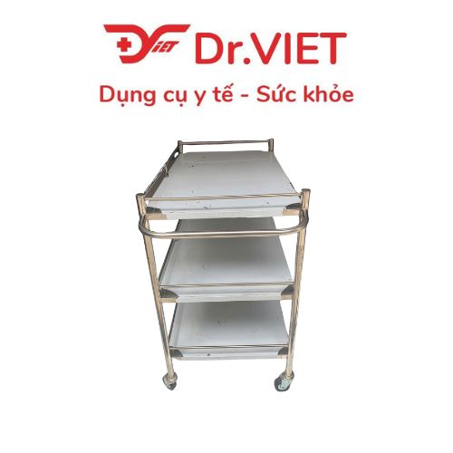 Xe đẩy Inox Drviet - 50x80 -3 tầng