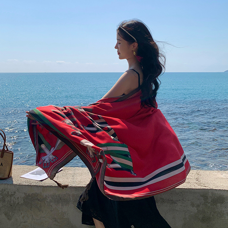 Khăn Choàng Boho Đi Biển, Khăn Quàng Cổ Họa Tiết Thổ Cẩm Mỏng Nhẹ (Nhiều Mẫu)
