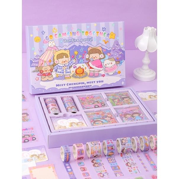 Bộ quà tặng Sticker Dán Trang Trí Sổ Tay Hình Cô Gái ngọt ngào Dễ Thương