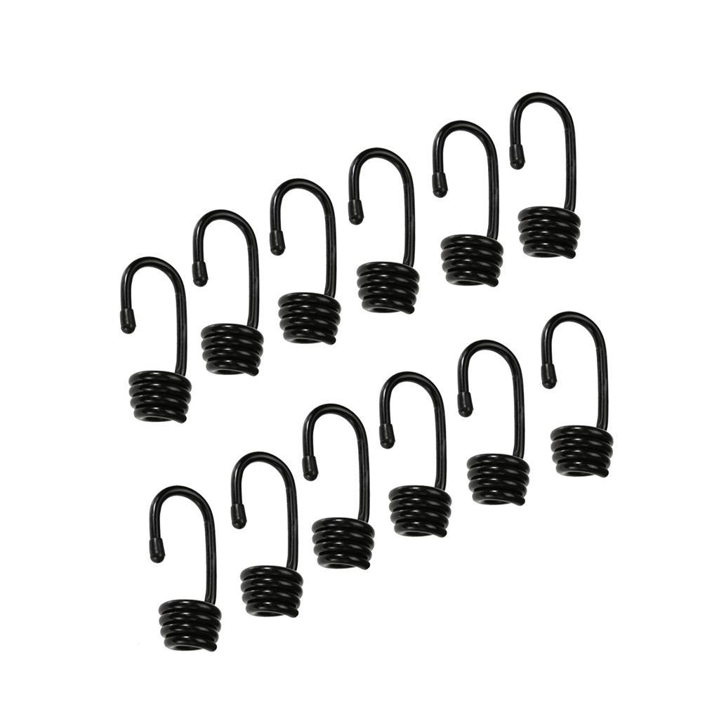 12pcs Steel Wire End Hooks for 6mm Dia. Shock Cord Rope Tie Down Straps DIY