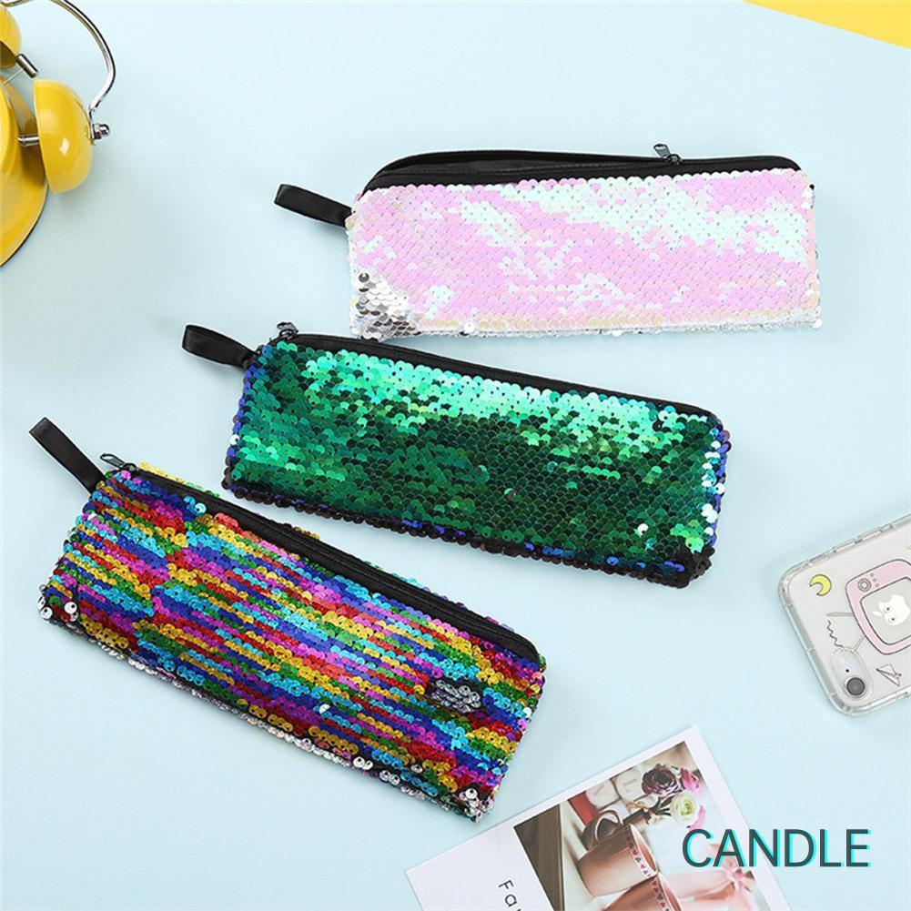 Túi Đựng Bút / Đồ Trang Điểm Đính Kim Sa Lấp Lánh
