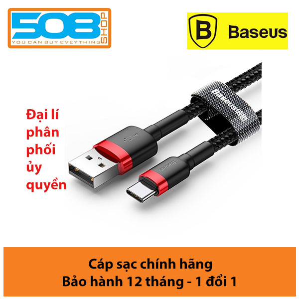 Cáp dây dù chân Type C chính hãng Baseus Kevlar dài 2m