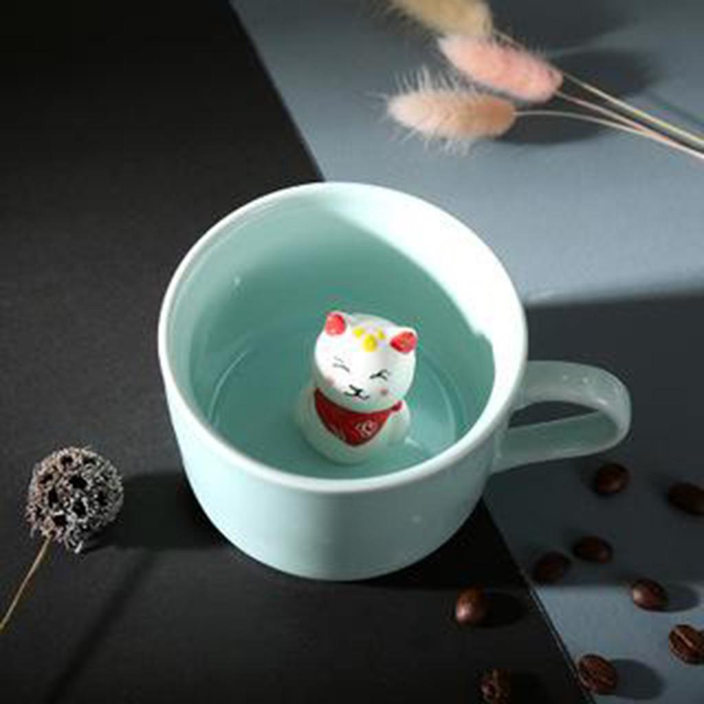 2 X Coffee Mug Ceramic Hand Painted Figurine Milk Cup Teacup Gifts for Kids