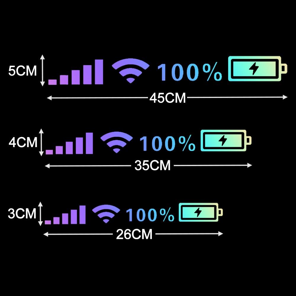 Miếng dán trang trí xe hơi phản quang họa tiết pin wifi