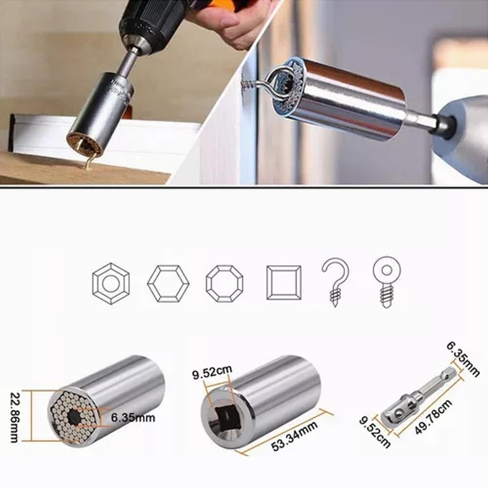 21PCS Flexible Drill Bit Extension Set with 105° Angle Drill Bit Extension & 1/2 3/8 1/4 inch Universal Socket Adapter & Drill Bit Holder & Screwdriver Bit Kit & Universal Socket Grip