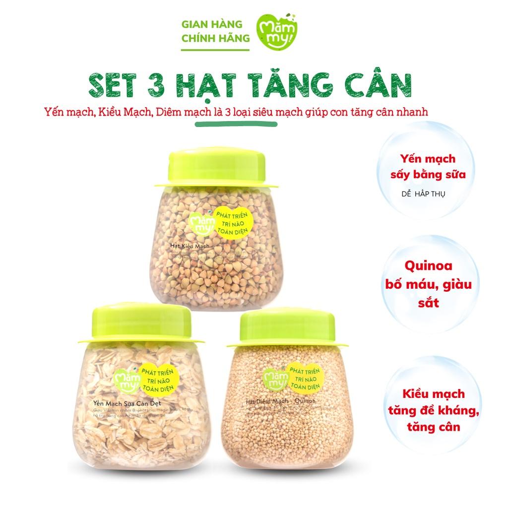 Set 3 hạt ăn dặm tăng cân hữu cơ MĂMMY: Yến Mạch, Diêm Mạch, Kiều Mạch