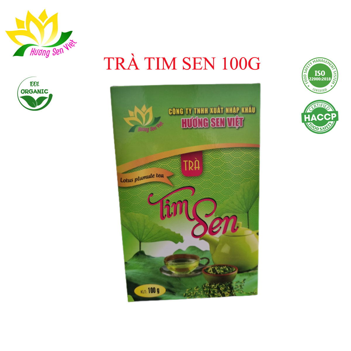 TRÀ TIM SEN HỘP 100G - HƯƠNG SEN VIỆT