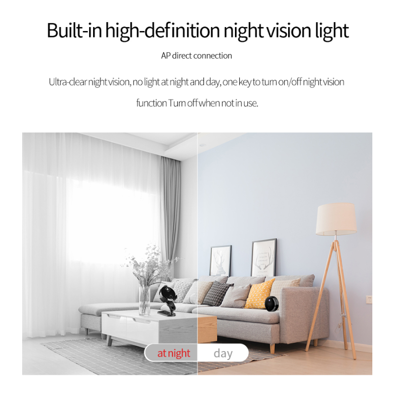 Máy ảnh mini HDQ15 1080p/2K HD Night Vision trong nhà Bảo mật máy ảnh WiFi Xem từ xa hỗ trợ Cam Video phát lại Video Calling: HDQ15 1080p