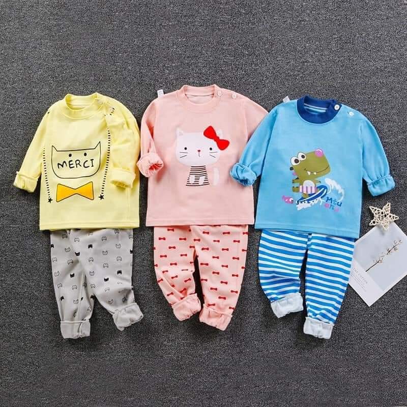 Bộ Cotton Thu Đông Hàng Quảng Châu Chất Siêu Đẹp Cho Bé Gái Mẫu Mới Z0920 Hình Màu Ngẫu Nhiên