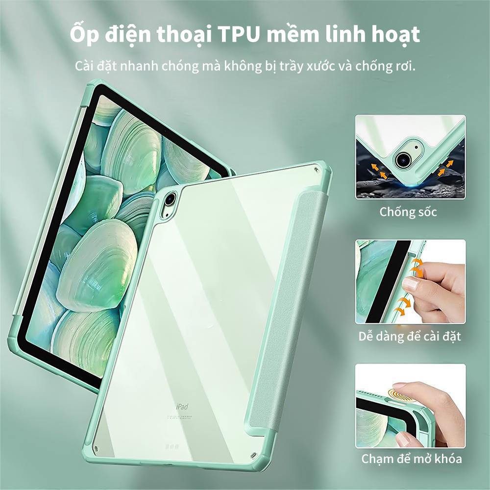 A5675 - Bao da dành Cho iPad Pro 11 12.9 2022 Air 4 Air 5 Gen 10 10.9 Gen 9 8 7 10.2 Ốp Lưng Clear Acrylic