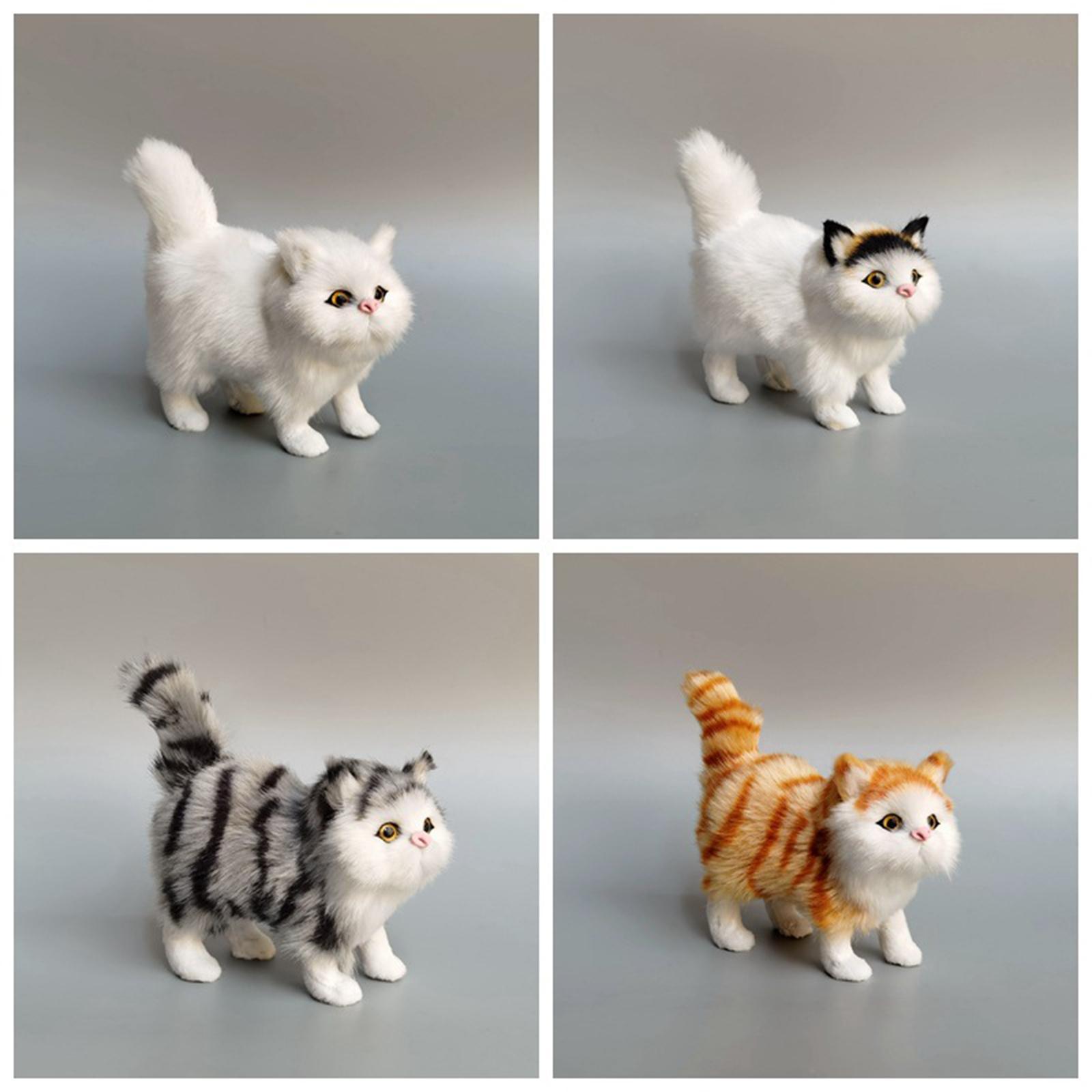 Miniature Simulation Cat Figures Birthday Gift for Dollhouse Desktop