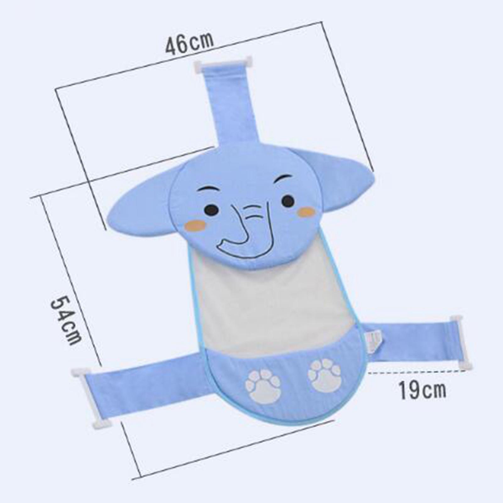 Cute Elephant Baby Bath Pad Infant Bath Support Seat for 0-12M Baby Infant Blue