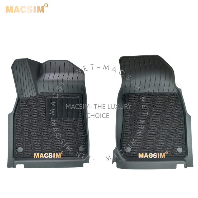 Thảm lót sàn 2 lớp xe ô tô Porsche Cayenne New 2017- 2022 Nhãn hiệu Macsim 3W chất liệu nhựa TPE đúc khuôn cao cấp - màu đen