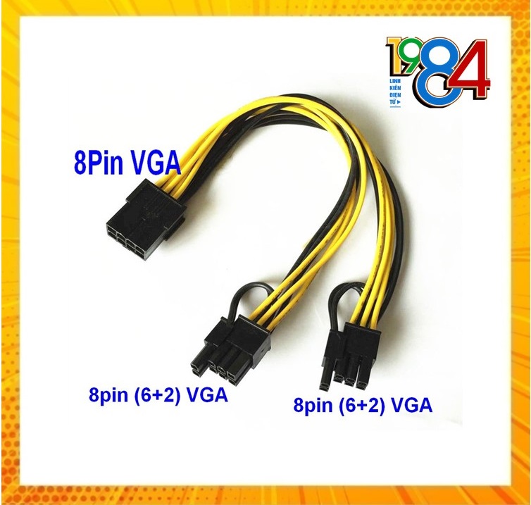 Cáp Nguồn 8PIN sang 2 Đầu 8PIN(6+2)